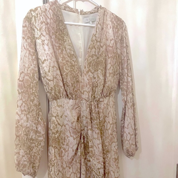 WAYF Arista Mauve Snakeskin Print Dress - Picture 4 of 8